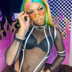 Banjul Clothing Reflective Wave Mesh Bodysuit