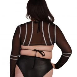 Banjul Clothing Reflective Wave Mesh Ultra Crop Long Sleeve