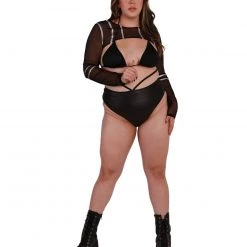 Banjul Clothing Reflective Wave Mesh Ultra Crop Long Sleeve