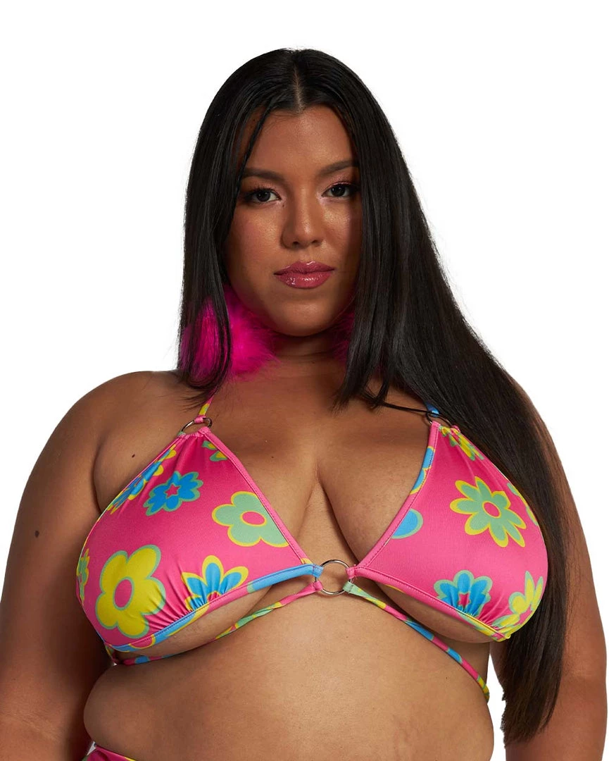 Cherry Mellow, Inc. Clothing Retro Trip Daisy O-Ring Bikini Top