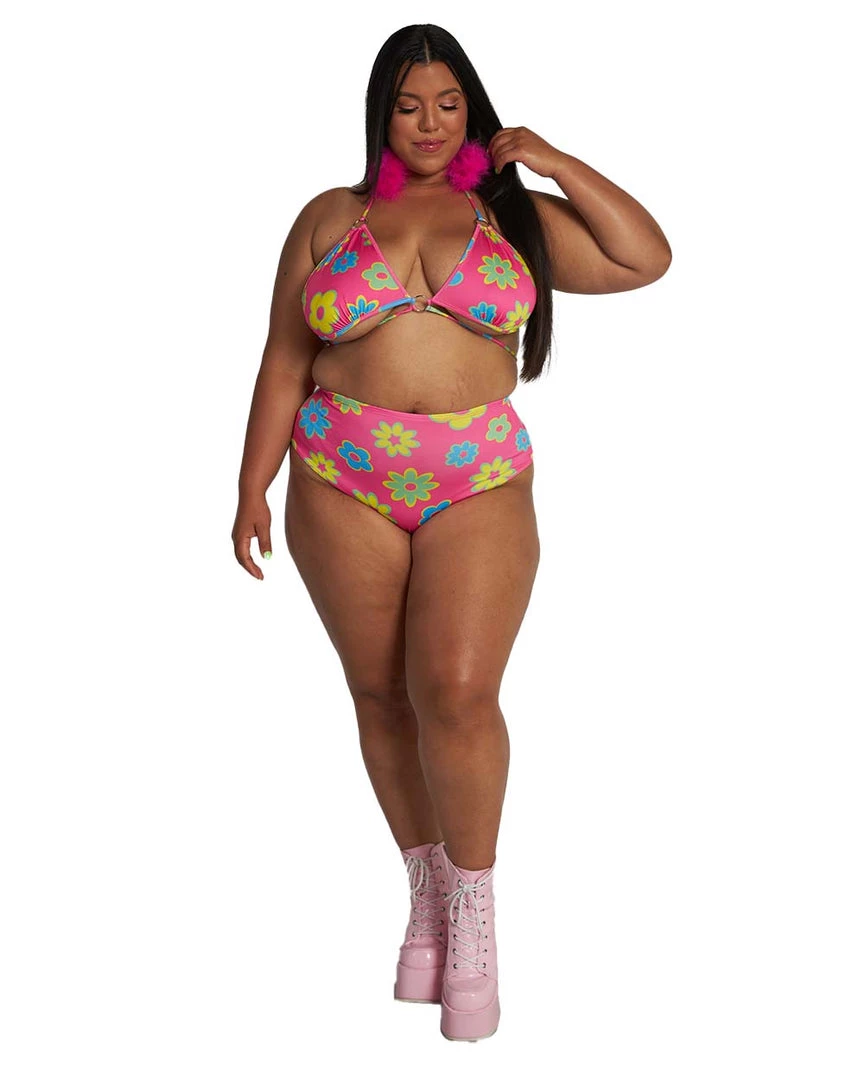 Cherry Mellow, Inc. Clothing Retro Trip Daisy O-Ring Bikini Top