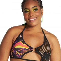 Rolita Couture X IHR Mesh Hazard Bath Splice Rebel Top