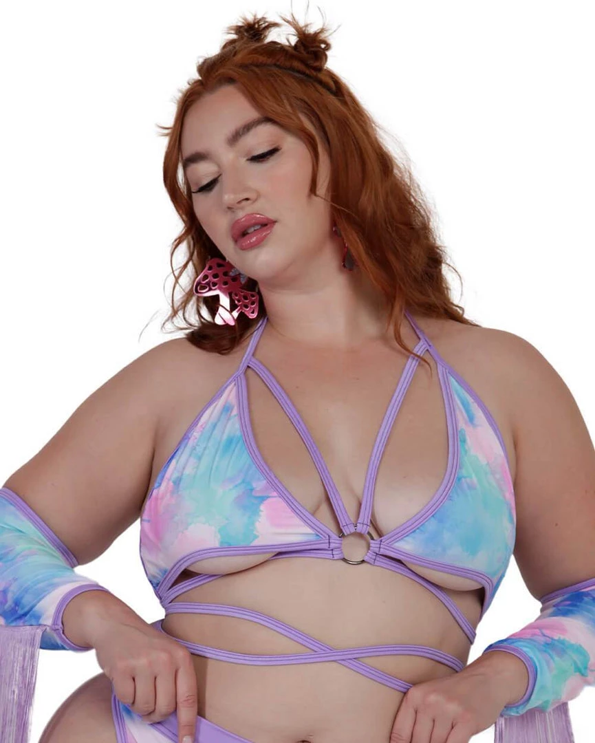 Rolita Couture Pastel Tie-Dye Butterfly Kisses Wrap Top