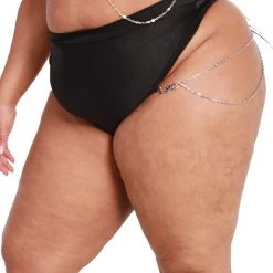 Rolita Couture X IHR Black Bootylicious Chain Thong Bottoms