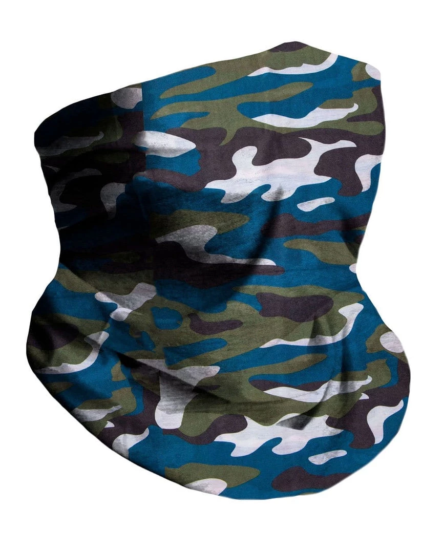 INTO THE AM Blue Camo Seamless Mask Bandana