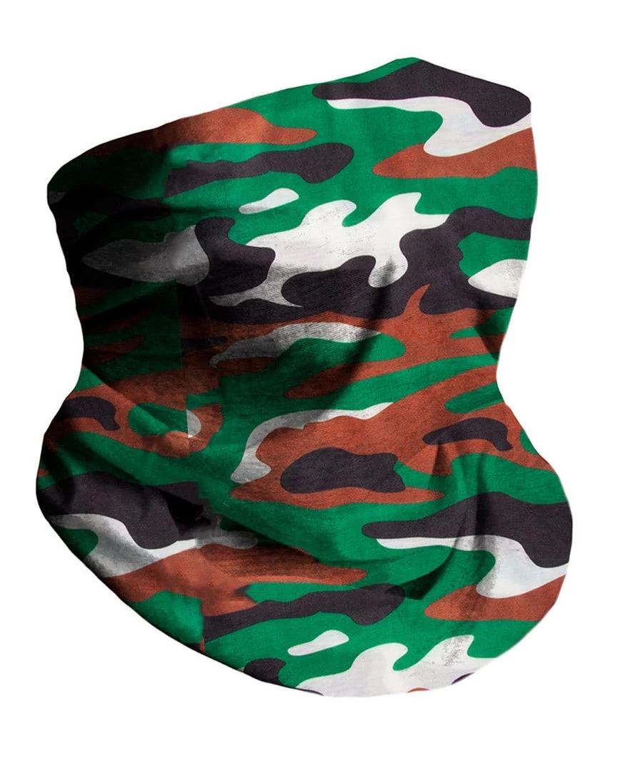 INTO THE AM Masks & Bandanas Green Camo Seamless Mask Bandana