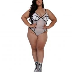 MY BOO Bodysuits & One-Pieces Show Ur True Stripes Mesh Bodysuit