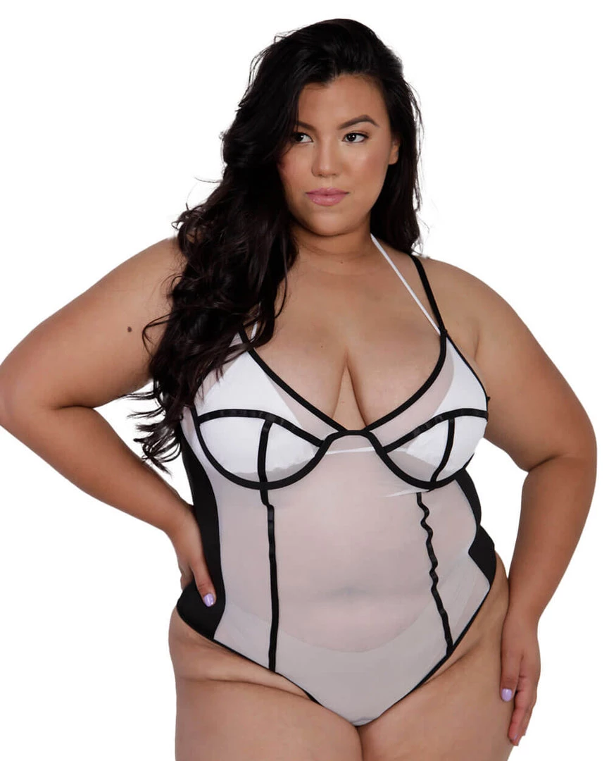 MY BOO Bodysuits & One-Pieces Show Ur True Stripes Mesh Bodysuit