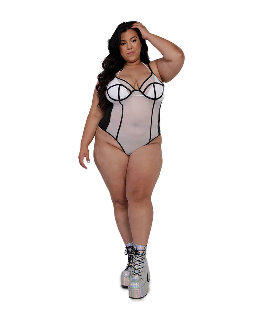 MY BOO Bodysuits & One-Pieces Show Ur True Stripes Mesh Bodysuit