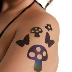 Trending Now Sasswear X IHR Shroom Party Rainbow Reflective Pasties And Body Stickers Set