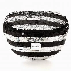 Spiral Industries Accessories Silver-Blackstripe Sequins Fanny Pack