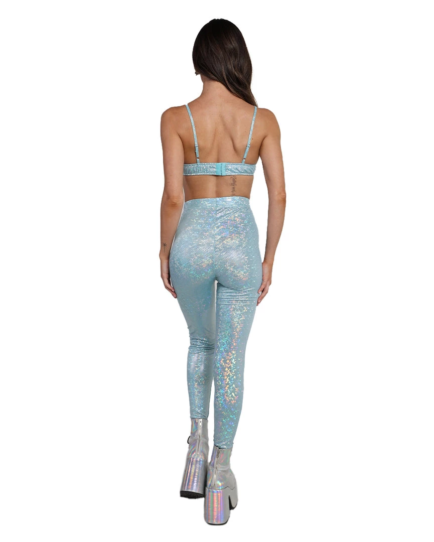 Hot & Delicious Black Bead Spectrum Sweetness Holographic Pants Set