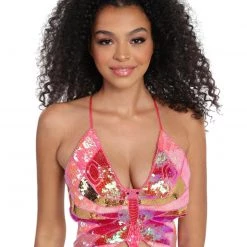 Western Fashion Tops Sparkle From Within Butterfly Sequin Top