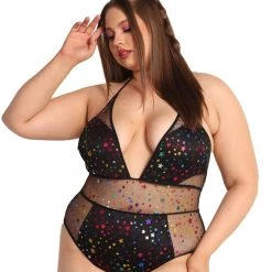 OhYes New Arrivals Star Bright Mesh Bodysuit