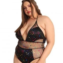 OhYes New Arrivals Star Bright Mesh Bodysuit