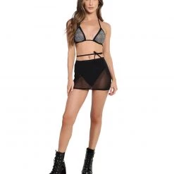 OhYes Bottoms Star Of The Day Rhinestone Mesh Skirt