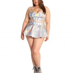 OhYes Stargirl Holo Skater Skirt Clothing