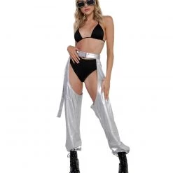 Hot & Delicious Black Bead Stay Glowin' Metallic Chaps Bottoms