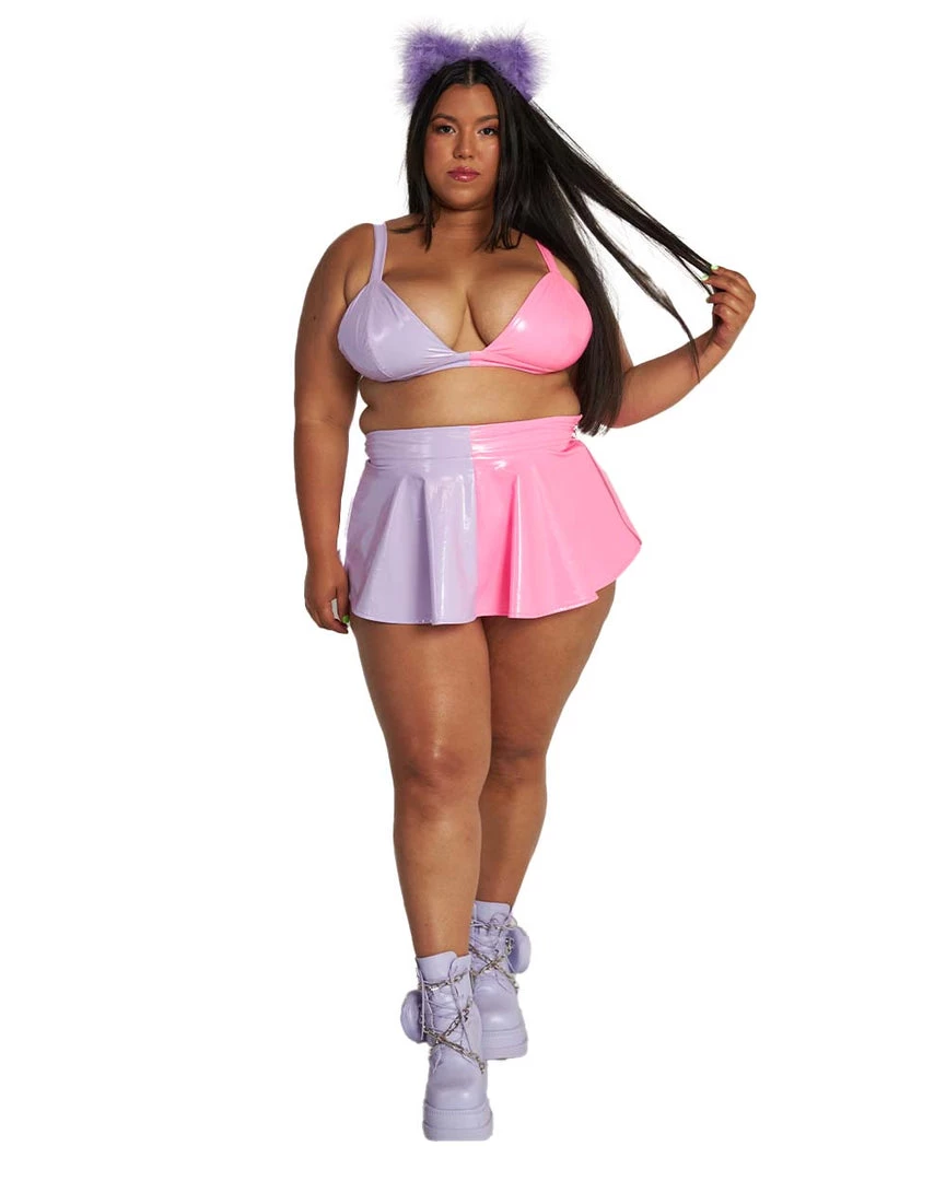 OhYes Sugar & Splice Vinyl Skater Skirt Clothing