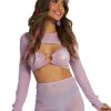 OhYes Clothing Sweet Lilac O-Ring Mesh Long Sleeve Crop Top