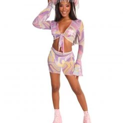 Hot & Delicious Black Bead Swirls World Mesh Skirt Clothing