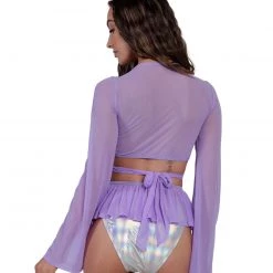 Shop 17 Switchin' Positions Mesh Long Sleeve Wrap Top Tops