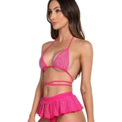 Hot & Delicious Black Bead That Highlight Bling Rhinestone Skirt Set