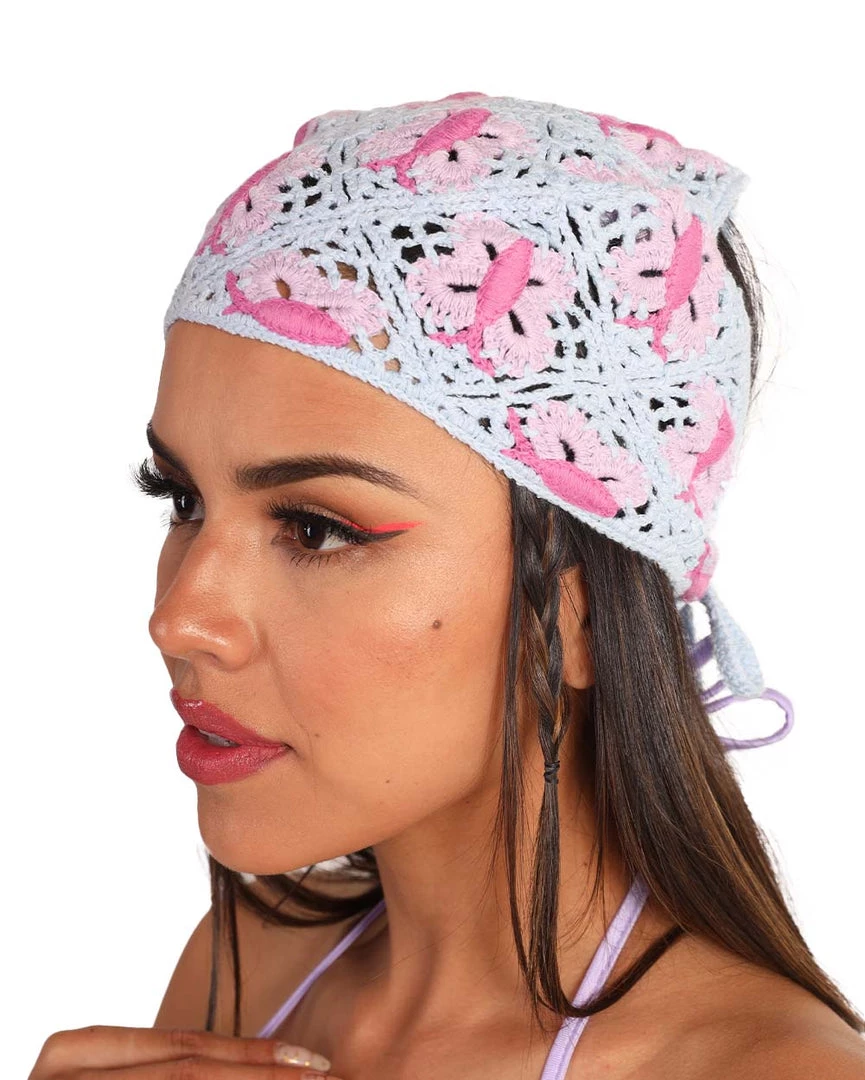Girly Time To Fly Crochet Bandana