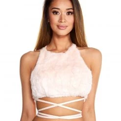 OhYes Fur Wrap Around Halter Top
