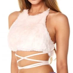 OhYes Fur Wrap Around Halter Top