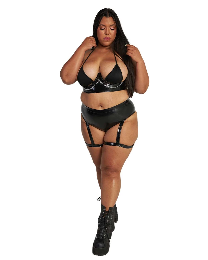 OhYes Trip 2 Bling Vinyl Chain Corset Top New Arrivals