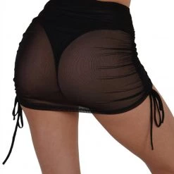 One By One Apparel Truly Iconic Ruched Mesh Mini Skirt