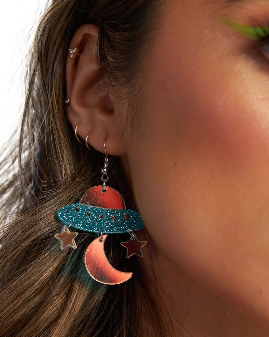 Ole Accessories UFO Party Acrylic Earrings