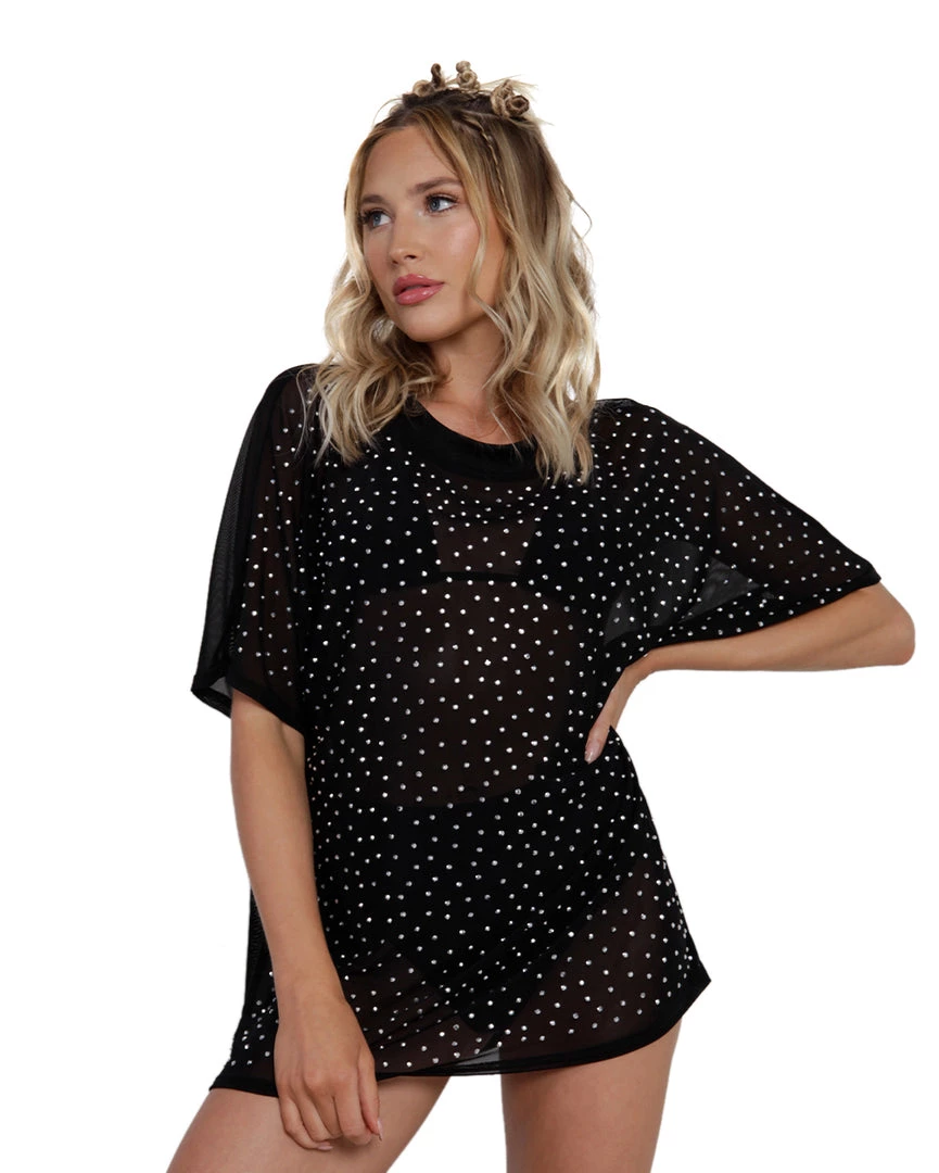 OhYes U Da Brightest Star Oversized Tee Tops