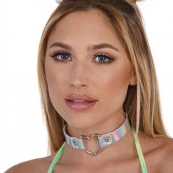 Accessories House Ur Love Silver Holo Heart Choker