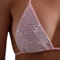 Hot & Delicious Black Bead Video Vixen Rhinestone Two-Piece Bikini Set Dresses & Sets