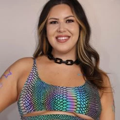 Dippin Daisies Tops Viper Queen Reflective Cutout Top