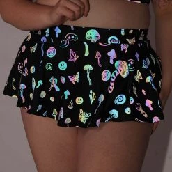 Dippin Daisies New Arrivals Wild Dimension Rainbow Reflective Skater Skirt