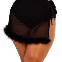 OhYes Marabou Side Tie Mini Skirt