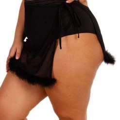 OhYes Marabou Side Tie Mini Skirt