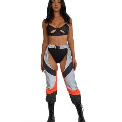 Hot & Delicious Black Bead Clothing Gettin' Down Reflective Chaps