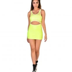 Cherry Mellow, Inc. Dresses & Sets Neon Nights Mesh Cut Out Mini Dress