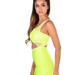 Cherry Mellow, Inc. Dresses & Sets Neon Nights Mesh Cut Out Mini Dress