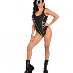 One By One Apparel Cybernetic Neon Contrast Bodysuit Bodysuits & One-Pieces