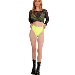 Body Language Bad Decisions Fishnet Crop Top