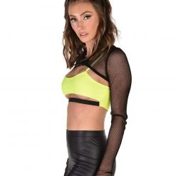 OhYes Buckled Down Long Sleeve Crop Top Clothing