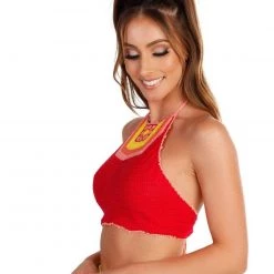 Cotton Candy LA Tops Crochet Halter Top