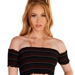 Blue Blush Tops Girl From Ipanema Crop Top