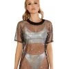 OhYes Holo Star Oversized Mesh Tee Tops