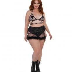 OhYes Clothing Midnight Sparkle Rhinestone Wrap Around Top